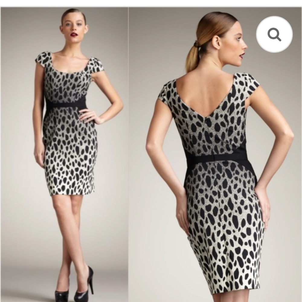 JUST CAVALLI Black and Leopard Print Mini Dress